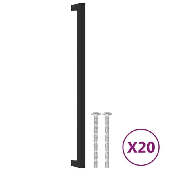 vidaXL Kaapin kahvat 20 kpl musta 320 mm ruostumaton teräs