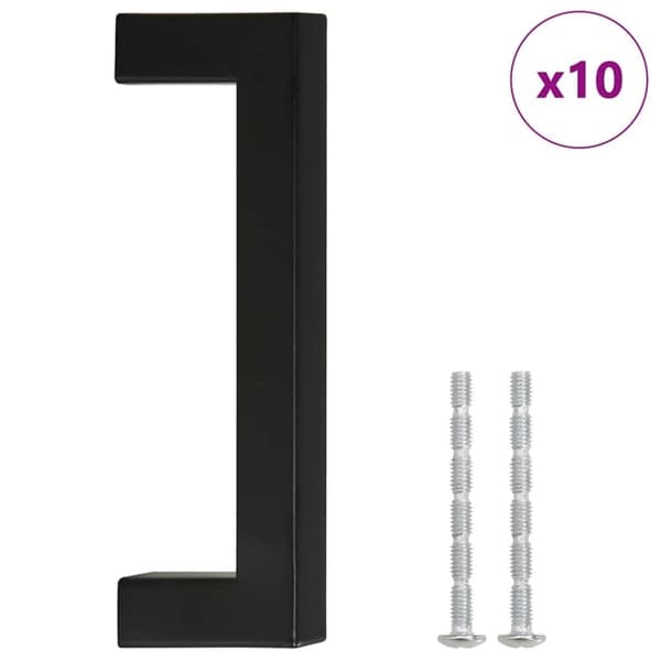 vidaXL skabshåndtag 10 stk. 96 mm rustfrit stål sort