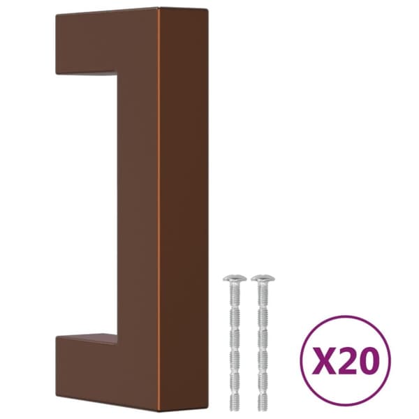vidaXL skabshåndtag 20 stk. 64 mm rustfrit stål bronzefarvet