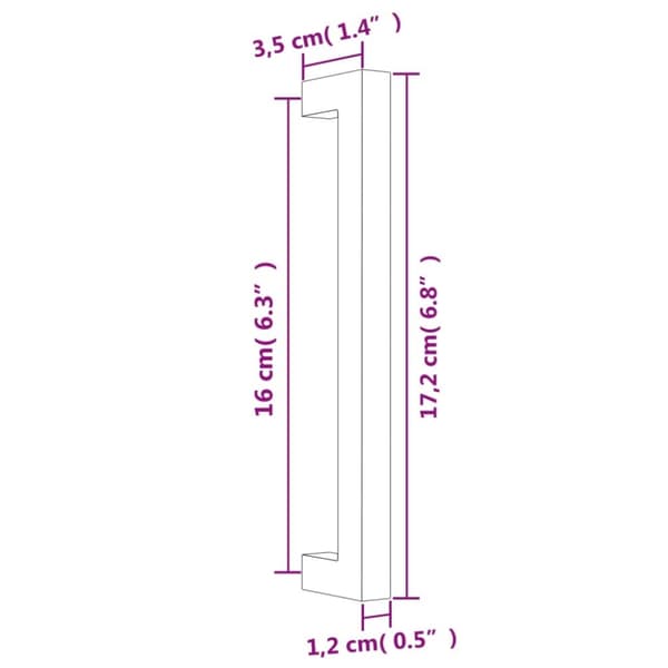 vidaXL skabshåndtag 20 stk. 160 mm rustfrit stål bronzefarvet