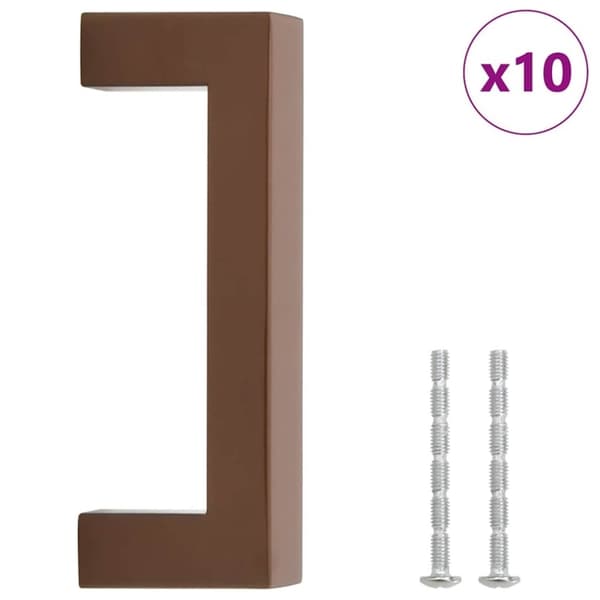 vidaXL skabshåndtag 10 stk. 96 mm rustfrit stål bronzefarvet