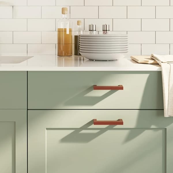 vidaXL skabshåndtag 10 stk. 96 mm rustfrit stål bronzefarvet