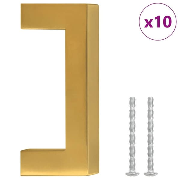 vidaXL Skåphandtag 10 st guld 64 mm rostfritt stål
