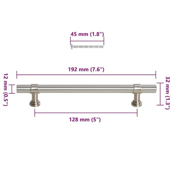 vidaXL Skåphandtag 10 st silver 128 mm rostfritt stål