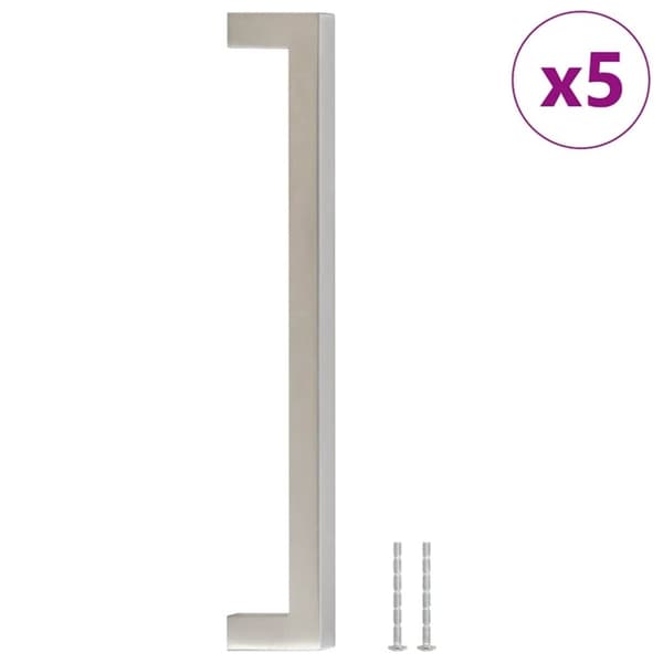 vidaXL Skåphandtag 5 st silver 192 mm rostfritt stål