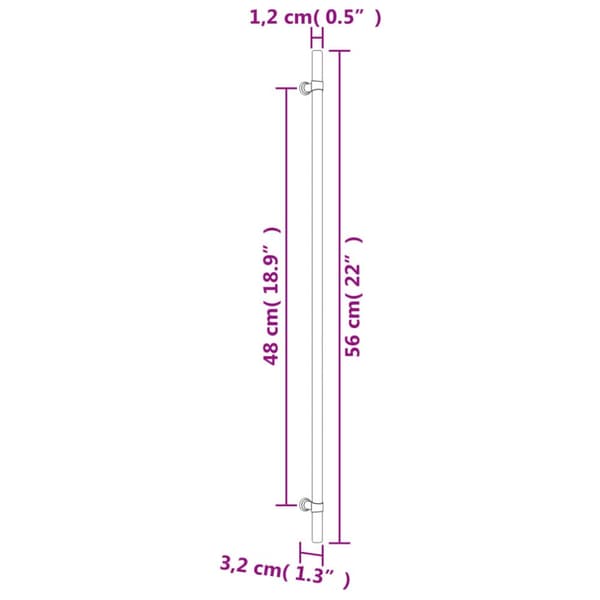 Kaapin kahvat 20 kpl musta 480 mm ruostumaton teräs