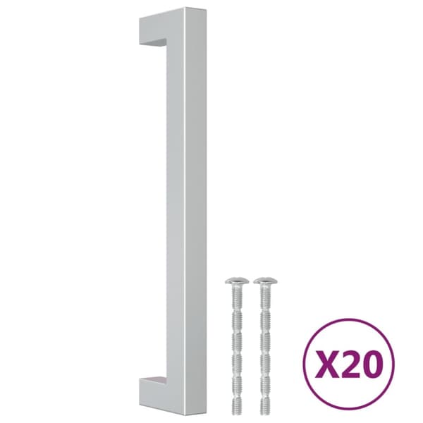 Kaapin kahvat 20 kpl hopea 160 mm ruostumaton teräs