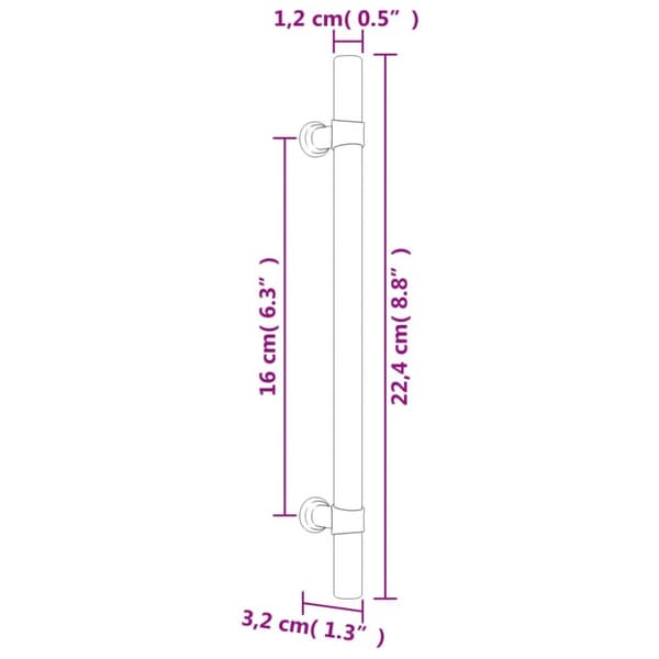 Kaapin kahvat 10 kpl hopea 160 mm ruostumaton teräs