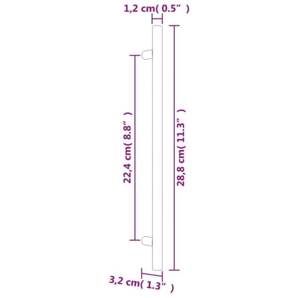 Kaapin kahvat 10 kpl musta 224 mm ruostumaton teräs