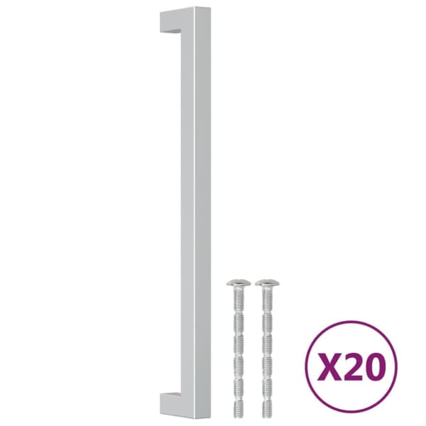 skabshåndtag 20 stk. 224 mm rustfrit stål sølvfarvet