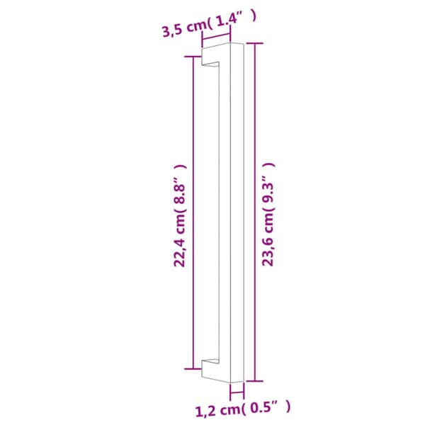 Kaapin kahvat 20 kpl kulta 224 mm ruostumaton teräs