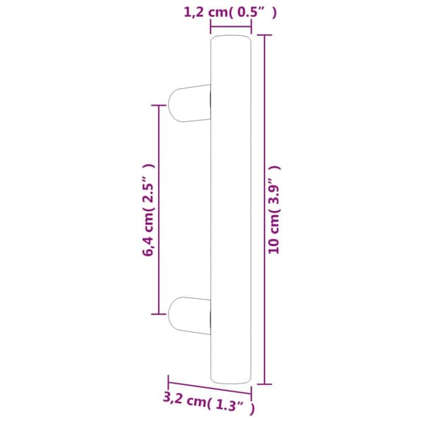 vidaXL skabshåndtag 10 stk. 64 mm rustfrit stål sølvfarvet -  Skabslågegreb og -håndtag