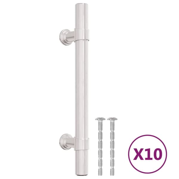 vidaXL Kaapin kahvat 10 kpl hopea 96 mm ruostumaton teräs -  Kaapin Nupit ja Kahvat