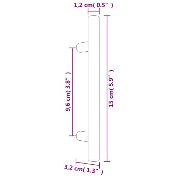 vidaXL skabshåndtag 10 stk. 96 mm rustfrit stål guldfarvet -  Skabslågegreb og -håndtag