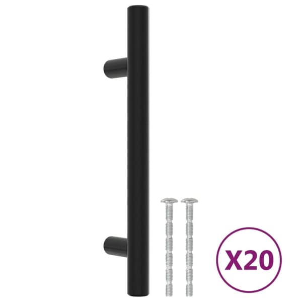 vidaXL Kaapin kahvat 20 kpl musta 96 mm ruostumaton teräs -  Kaapin Nupit ja Kahvat