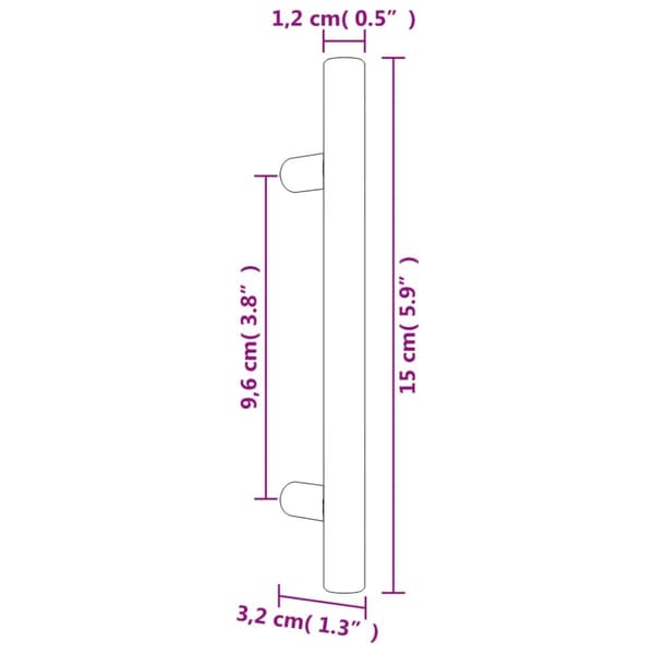 vidaXL Kaapin kahvat 20 kpl musta 96 mm ruostumaton teräs -  Kaapin Nupit ja Kahvat