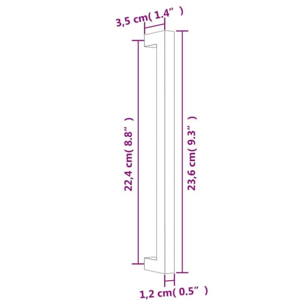 vidaXL Kaapin kahvat 5 kpl musta 224 mm ruostumaton teräs -  Kaapin Nupit ja Kahvat