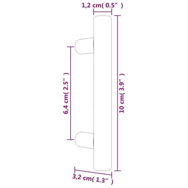 vidaXL skabshåndtag 10 stk. 64 mm rustfrit stål bronzefarvet -  Skabslågegreb og -håndtag