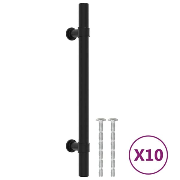 vidaXL Kaapin kahvat 10 kpl musta 128 mm ruostumaton teräs -  Kaapin Nupit ja Kahvat