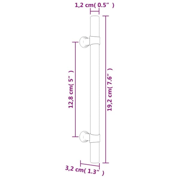 vidaXL Kaapin kahvat 10 kpl musta 128 mm ruostumaton teräs -  Kaapin Nupit ja Kahvat