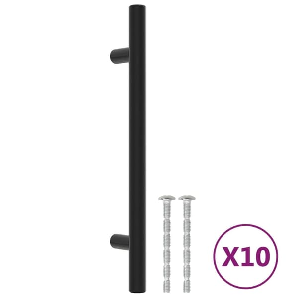 vidaXL Kaapin kahvat 10 kpl musta 128 mm ruostumaton teräs -  Kaapin Nupit ja Kahvat