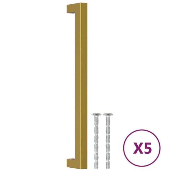 vidaXL skabshåndtag 5 stk. 224 mm rustfrit stål guldfarvet -  Skabslågegreb og -håndtag