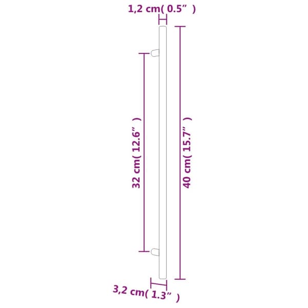 vidaXL Kaapin kahvat 5 kpl musta 320 mm ruostumaton teräs -  Kaapin Nupit ja Kahvat