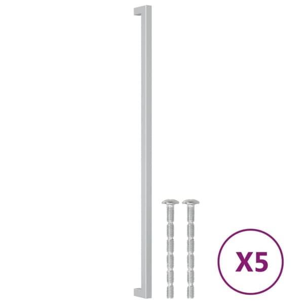 vidaXL Kaapin kahvat 5 kpl hopea 480 mm ruostumaton teräs -  Kaapin Nupit ja Kahvat