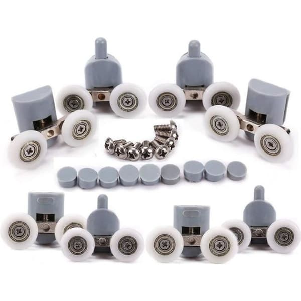 Duschdörrrullar Hjul Hjul för duschdörr Hjulhjul Duschdörr 4x topp och 4x botten Badrum 25mm 8 p