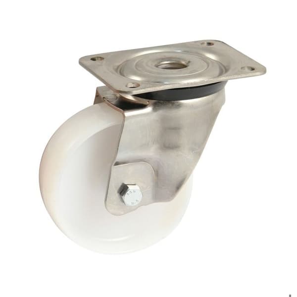Rostfritt stål polyamid hjul D125mm svängbar - AVL - 890833L