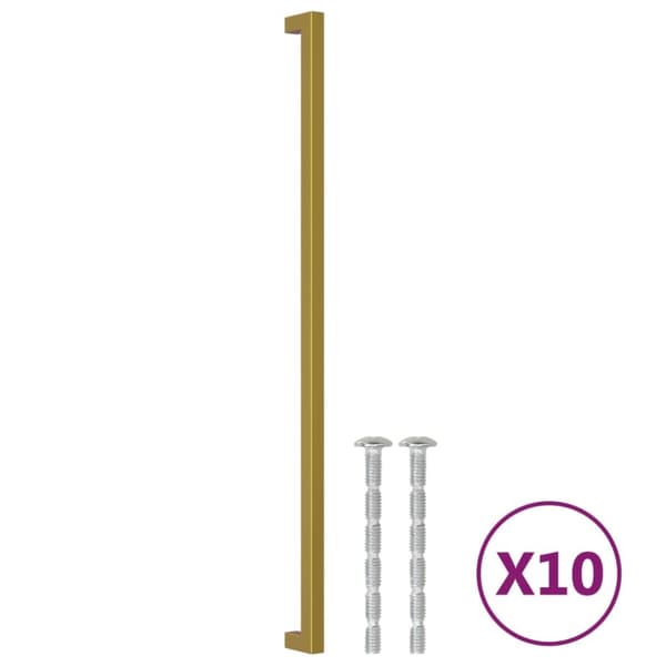 Skåphandtag 10 st guld 480 mm rostfritt stål