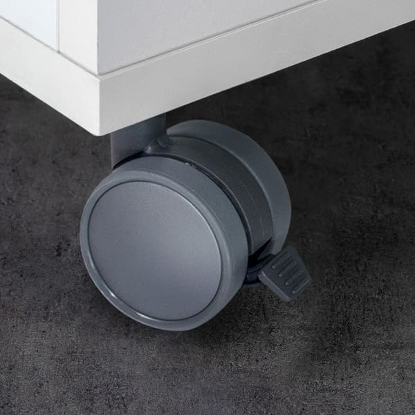 Emuca Set med 4 skålhjul med monteringsplatta, diameter 50 mm, stål och plast, grå plast
