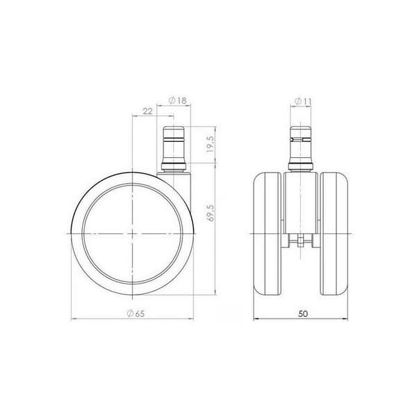 "Rullbord - hjh OFFICE - 5x ROLO 11mm/65mm - Svart - Metall, Plast"