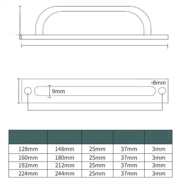 INF 539 Elegant dørhåndtak i aluminiumslegering