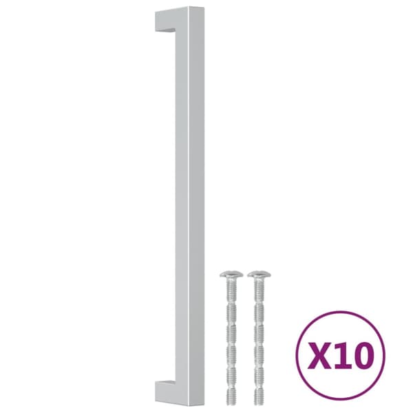 Skåphandtag 10 st silver 224 mm rostfritt stål