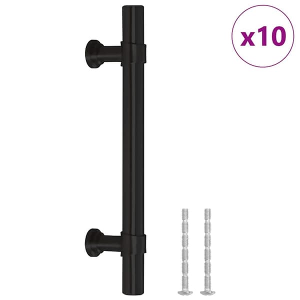 Skåphandtag 10 st svart 96 mm rostfritt stål
