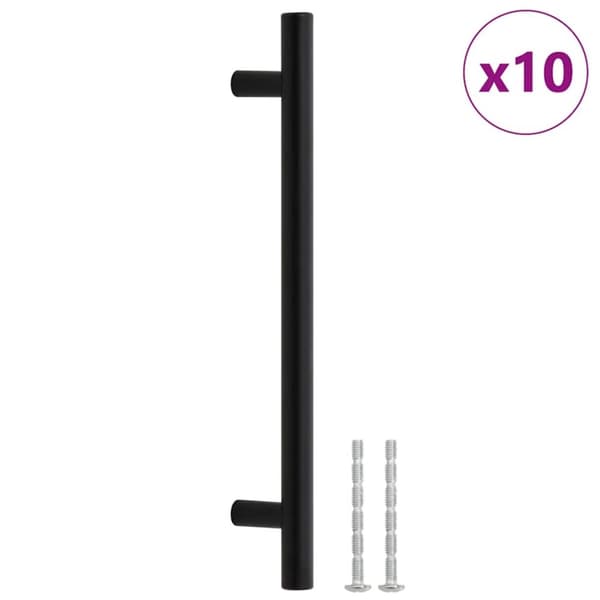 Skåphandtag 10 st svart 160 mm rostfritt stål