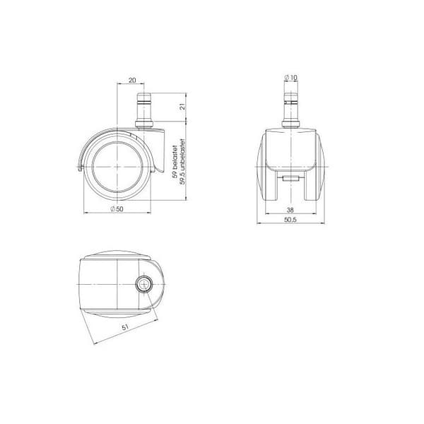 Rullers - hjh OFFICE - 5x ROLO EASY 10mm/50mm - Svart - Metall, Plastik