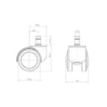 Miniatyrbild 4 av 4: Roulettes - hjh OFFICE - 5x ROLO 11mm/50mm - Svart - Metall, Plastik