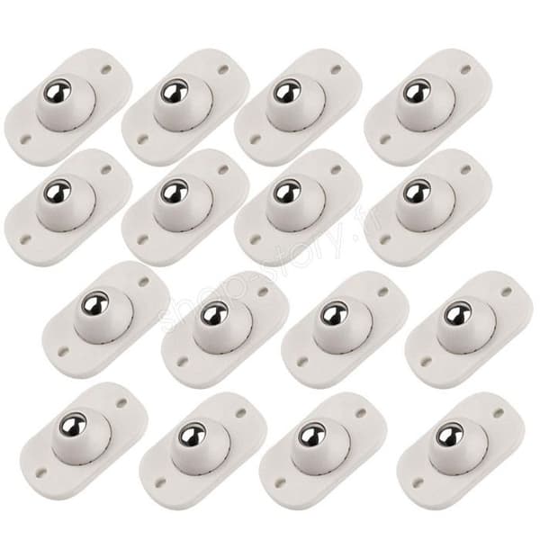 SHOP-STORY - ROLFIX_4x: Paket med 16 mini självhäftande universella hjul, motståndskraftiga och 360° svängbara