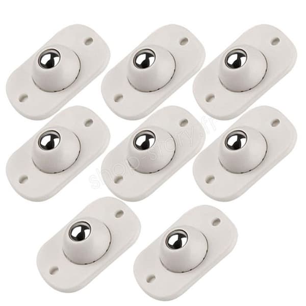 SHOP-STORY - ROLFIX_2x: Paket med 8 mini självhäftande universella hjul, motståndskraftiga och 360° svängbara
