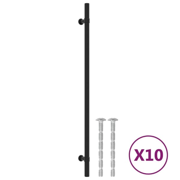 Skåphandtag 10 st svart 320 mm rostfritt stål