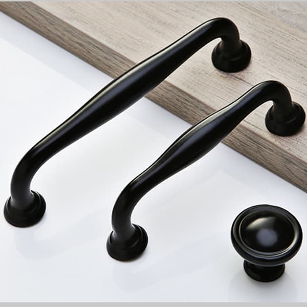 INF Elegant sort skabslågegreb i aluminiumlegering - design med enkelt hul