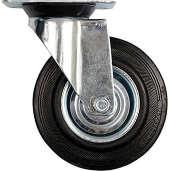 Rullager - VOREL - 87313 - Svart gummi - 125 mm - Basplatta 100x85 mm