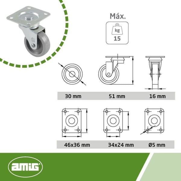 Hjul - roulette Amig - 27139