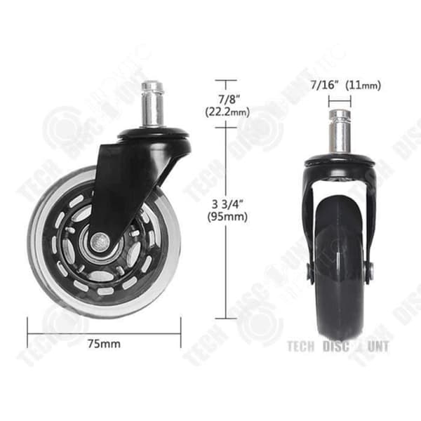 INN® Office Hjul Heavy Duty Heavy Duty Hjul 22mm Silent Bearing Protect Mattbyte Fåtölj Golv Bure