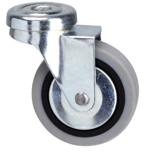 Grå gummihjul med 60 mm ögla