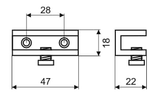 Glashyldeophæng MP01, blank krom