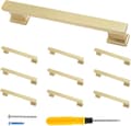 Miniatyrbillede 1 af 2: Skabshåndtag, holdbar zinklegering, nem at installere,Satin Messing 10 Pakke