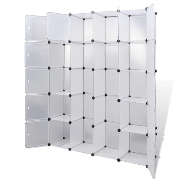 vidaXL Modulært skap med 14 deler, hvit 37 x 146 x 180,5 cm